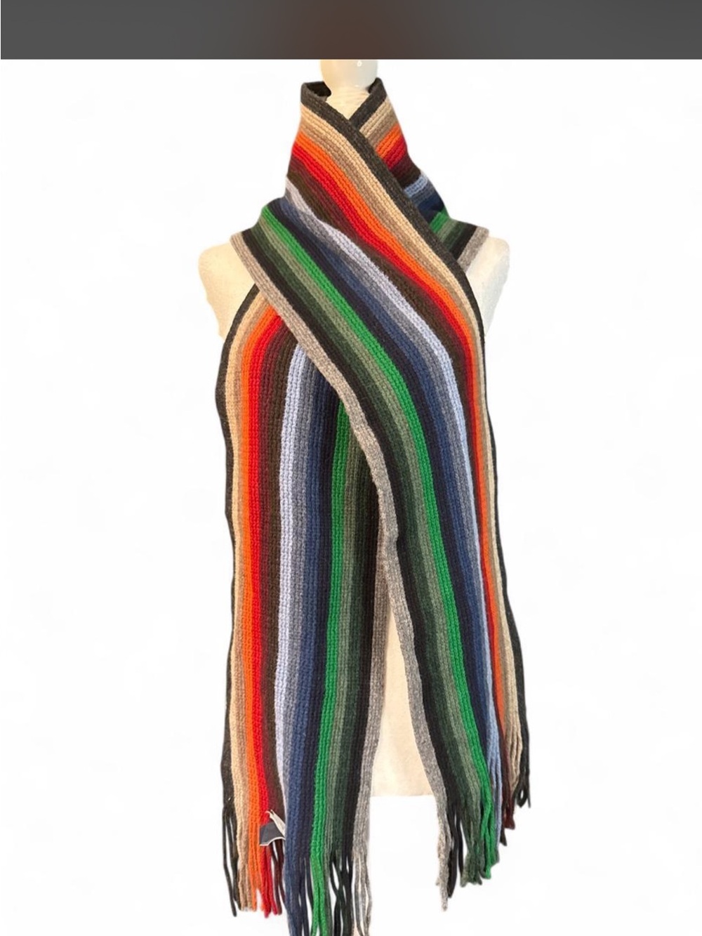 GAP Wool Multicolor Striped Knit Scarf Wrap - Women Sweater Accessory